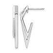 Sterling Silver Rhod-plated Polished and Brushed Dangle Earrings - Birthstone Company