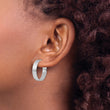 Radiant Essence SS Rhod-plated Brushed C-Hoop Earrings - Birthstone Company