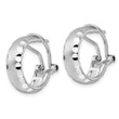 Radiant Essence SS Rhod-plated Brushed D/C Omega Back Earrings