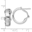 Radiant Essence SS Rhod-plated Brushed D/C Omega Back Earrings