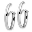 Sterling Silver Rhod-plated Polished J-hoop Earrings