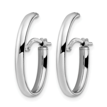 Sterling Silver Rhod-plated Polished J-hoop Earrings - Birthstone Company