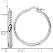 Sterling Silver Rhod-plated Polished D/C Hoop Earrings