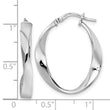 Sterling Silver Rhod-plated Polished Oval Twisted Hoop Earrings