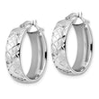 Sterling Silver Rhod-plated Polished D/C Oval Hoop Earrings
