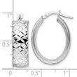 Sterling Silver Rhod-plated Polished D/C Oval Hoop Earrings