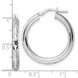 Sterling Silver Rhod-plated Polished D/C Hoop Earrings