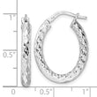 Sterling Silver Rhod-plated Polished D/C Hoop Earrings