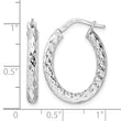Sterling Silver Rhod-plated Polished D/C Hoop Earrings - Birthstone Company