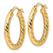 Sterling Silver Gold-Tone Polished D/C Hoop Earrings