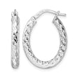Sterling Silver Rhod-plated Polished D/C Hoop Earrings - Birthstone Company