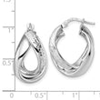 Sterling Silver Rhod-plated Polished D/C Hoop Earrings