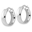 Sterling Silver Rhod-plated Polished Hoop Earrings