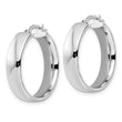 Sterling Silver Rhod-plated Polished Hoop Earrings