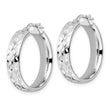 Sterling Silver Rhod-plated Polished D/C Hoop Earrings