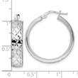 Sterling Silver Rhod-plated Polished D/C Hoop Earrings
