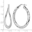 Sterling Silver Rhod-plated Pol & D/C Curved Oval Hoop Earrings - Birthstone Company