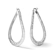 Sterling Silver Rhod-plated Pol & D/C Curved Oval Hoop Earrings - Birthstone Company