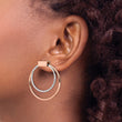 Sterling Silver Rh-p Rose-tone Polished D/C Post Dangle Earrings - Birthstone Company