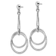 Sterling Silver Rhod-plated Polished D/C Post Dangle Earrings