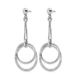 Sterling Silver Rhod-plated Polished D/C Post Dangle Earrings - Birthstone Company