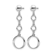 Sterling Silver Rhod-plated Post Dangle Earrings - Birthstone Company