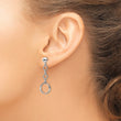 Sterling Silver Rhod-plated Post Dangle Earrings