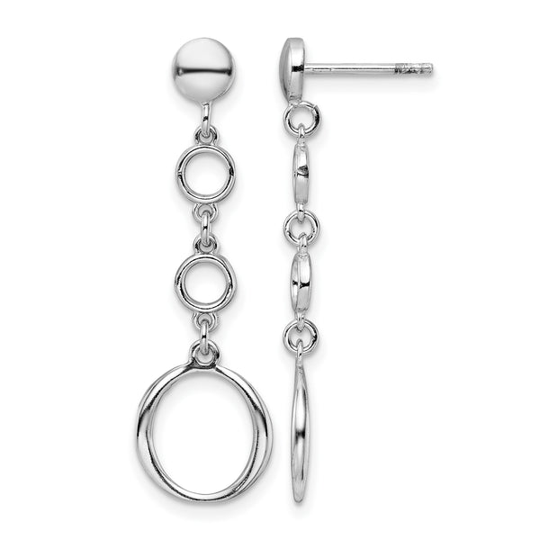 Sterling Silver Rhod-plated Post Dangle Earrings - Birthstone Company