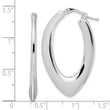 Sterling Silver Rhod-plated Polished Oval Hoop Earrings