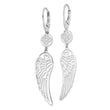 Sterling Silver Rhodium-plated Polished Wing Leverback Earrings