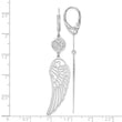 Sterling Silver Rhodium-plated Polished Wing Leverback Earrings