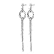 Sterling Silver RH-plated Polished Circle Drop Chain Post Earrings - Birthstone Company