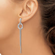 Sterling Silver RH-plated Polished Circle Drop Chain Post Earrings