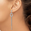 Sterling Silver RH-plated Polished Circle Drop Chain Post Earrings - Birthstone Company
