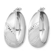 Sterling Silver Rhodium-plated Satin Diamond-cut Hoop Earrings - Birthstone Company