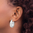 Sterling Silver Rhodium-plated Satin Diamond-cut Hoop Earrings - Birthstone Company