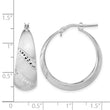 Sterling Silver Rhodium-plated Satin Diamond-cut Hoop Earrings - Birthstone Company