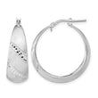 Sterling Silver Rhodium-plated Satin Diamond-cut Hoop Earrings - Birthstone Company