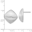 Sterling Silver Rhodium-plated Etched Square Post Earrings