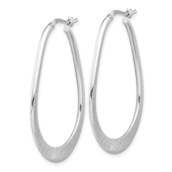 Sterling Silver Rhodium-plated Etched Hoop Earrings