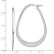 Sterling Silver Rhodium-plated Etched Hoop Earrings