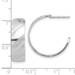 Sterling Silver Rh-plated Etched Stripe Hoop Earrings