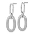 Sterling Silver Rh-plated Polished and Satin Oval Dangle Earrings