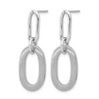 Sterling Silver Rh-plated Polished and Satin Oval Dangle Earrings - Birthstone Company