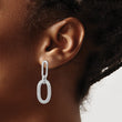 Sterling Silver Rh-plated Polished and Satin Oval Dangle Earrings - Birthstone Company