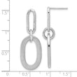 Sterling Silver Rh-plated Polished and Satin Oval Dangle Earrings