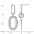 Sterling Silver Rh-plated Polished and Satin Oval Dangle Earrings - Birthstone Company
