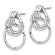 Sterling Silver Rh-plated Polished Circle Drop Post Earrings