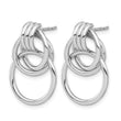 Sterling Silver Rh-plated Polished Circle Drop Post Earrings - Birthstone Company