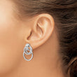 Sterling Silver Rh-plated Polished Circle Drop Post Earrings - Birthstone Company